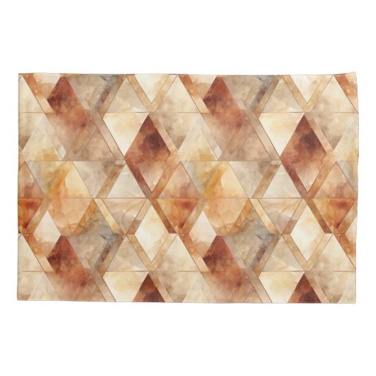 Crème Bourgogne Rood Goud Driehoeken Kerstmis Kussensloop (Achterkant-Links)