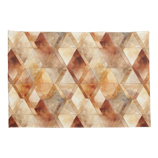 Crème Bourgogne Rood Goud Driehoeken Kerstmis Kussensloop (Achterkant-Rechts)