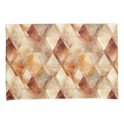 Crème Bourgogne Rood Goud Driehoeken Kerstmis Kussensloop (Voorkant-Rechts)