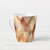 Crème Bourgogne Rood Goud Driehoeken Kerstmis Latte Mok (Linkerhoek)