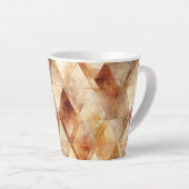 Crème Bourgogne Rood Goud Driehoeken Kerstmis Latte Mok (Rechterhoek)