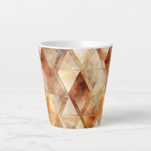 Crème Bourgogne Rood Goud Driehoeken Kerstmis Latte Mok