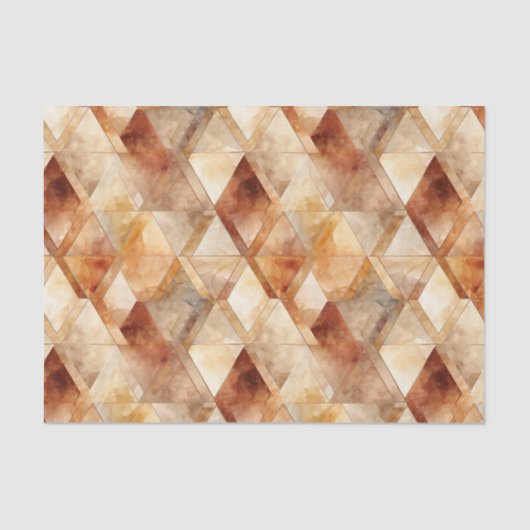 Crème Bourgogne Rood Goud Driehoeken Tissuepapier (Voorkant)