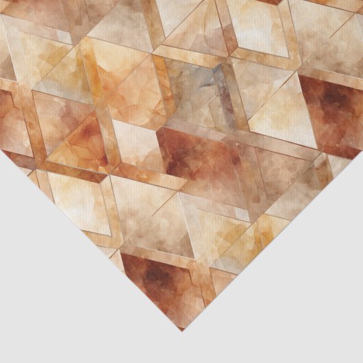 Crème Bourgogne Rood Goud Driehoeken Tissuepapier (Detail)