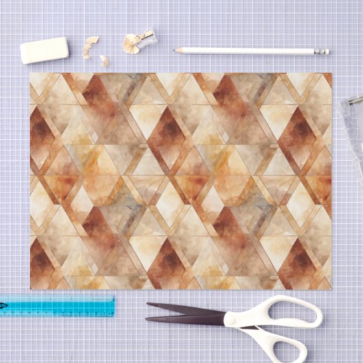 Crème Bourgogne Rood Goud Driehoeken Tissuepapier (Craft)