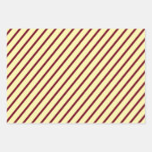 Crème Bourgogne Stripe Circle Dot Inpakpapier Vel (Voorkant 3)