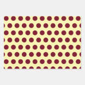 Crème Bourgogne Stripe Circle Dot Inpakpapier Vel (Voorkant 2)