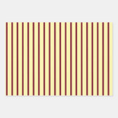 Crème Bourgogne Stripe Circle Dot Inpakpapier Vel (Voorkant)