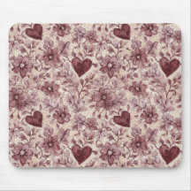 Crème Bourgondië Rode Harten Bloemen