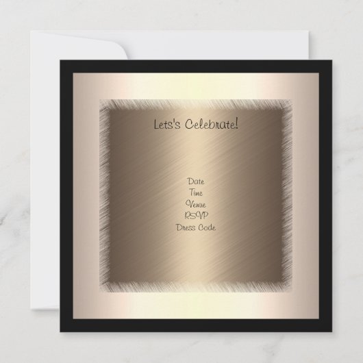 Crème Bronze Glamour op Black 40th Birthday Kaart (Achterkant)