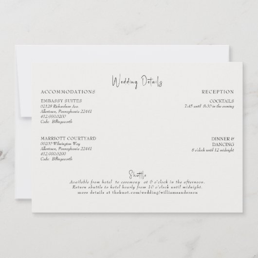 Crème bruiloft details behuizing kaart (Voorkant)