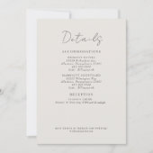 Crème bruiloft details foliage behuizing kaart (Voorkant)