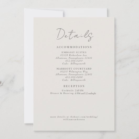 Crème bruiloft details foliage behuizing kaart (Voorkant)