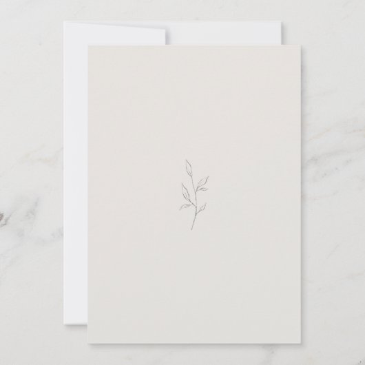 Crème bruiloft details foliage behuizing kaart (Achterkant)