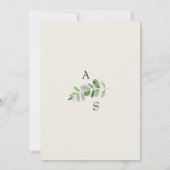 Crème bruiloft details foliage behuizing kaart (Achterkant)