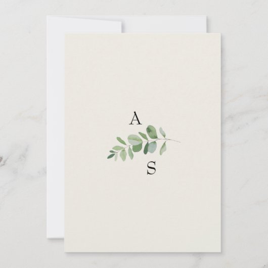 Crème bruiloft details foliage behuizing kaart (Achterkant)