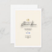 Crème bruiloft uitnodiging met bruine tekst, een z (Voorkant / Achterkant)