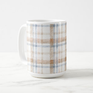 Crème Bruin Beige Blauwe Strepen Verjaardag Koffiemok