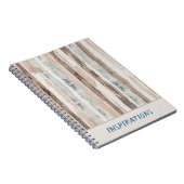 Crème Bruin Bleekblauw Strepen Notitieboek (Rechterzijde)