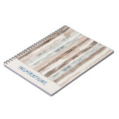 Crème Bruin Bleekblauw Strepen Notitieboek (Linkerzijde)