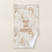 Crème Bruin Boho Boheems Bad Handdoek (Handdoek)