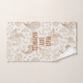 Crème Bruin Boho Boheems Bad Handdoek (Handdoek)