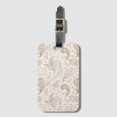 Crème Bruin Boho Boheems Bagagelabel (Voorkant (verticaal))