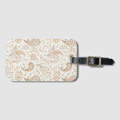 Crème Bruin Boho Boheems Bagagelabel (Voorkant (horizontaal))