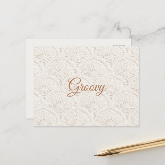 Crème Bruin Boho Boheems   Briefkaart (Voorkant / Achterkant in situ)