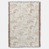 Crème Bruin Boho Boheems Deken (Voorkant Verticaal)