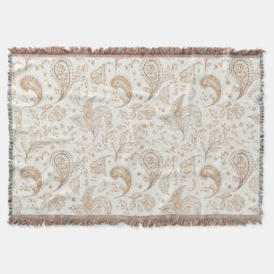 Crème Bruin Boho Boheems Deken