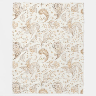 Crème Bruin Boho Boheems Fleece Deken