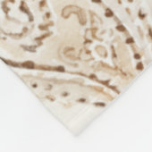 Crème Bruin Boho Boheems Fleece Deken (Hoek)