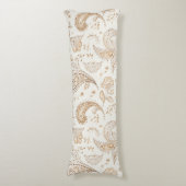 Crème Bruin Boho Boheems Lichaamskussen (Voorkant Verticaal)