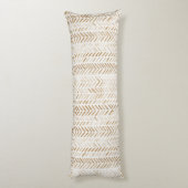 Crème Bruin Boho Boheems Lichaamskussen (Achterkant (Verticaal))