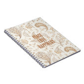 Crème Bruin Boho Boheems Notitieboek (Rechterzijde)