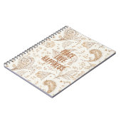 Crème Bruin Boho Boheems Notitieboek (Linkerzijde)