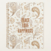 Crème Bruin Boho Boheems Planner (Voorkant)