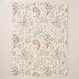 Crème Bruin Boho Boheems Sherpa Deken
