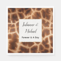 Crème Bruin Giraffe Dier Bruiloft