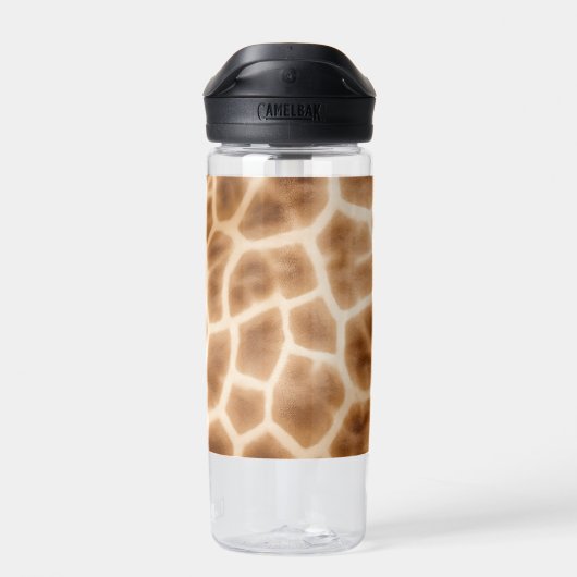 Crème Bruin Giraffe Print Waterfles (Achterkant)