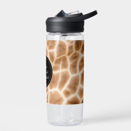 Crème Bruin Giraffe Print Waterfles (Links)