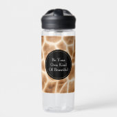 Crème Bruin Giraffe Print Waterfles (Voorkant)