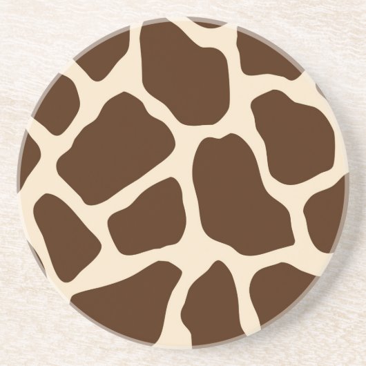 Crème Bruin Giraffe Print Zandsteen Onderzetter (Voorkant)
