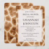 Crème Bruin Giraffe Safari Dier Vrijgezellenfeest Kaart (Voorkant / Achterkant)