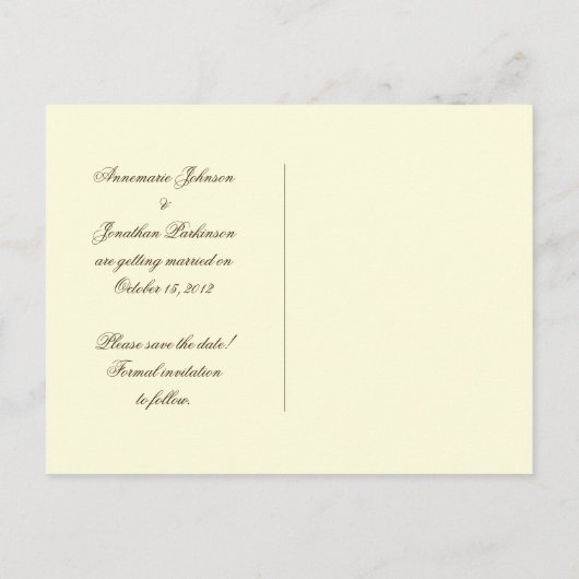 Crème Bruin Goud Juwelen Save the Date Aankondigingskaart (Achterkant)