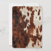 Crème Bruin Koeienhuid Bruiloft Kaart (Achterkant)