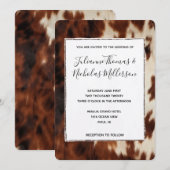 Crème Bruin Koeienhuid Bruiloft Kaart (Voorkant / Achterkant)