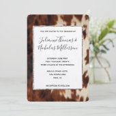 Crème Bruin Koeienhuid Bruiloft Kaart (Staand voorkant)
