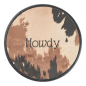 Crème bruin Koeienhuid Hockey Puck (Voorkant)